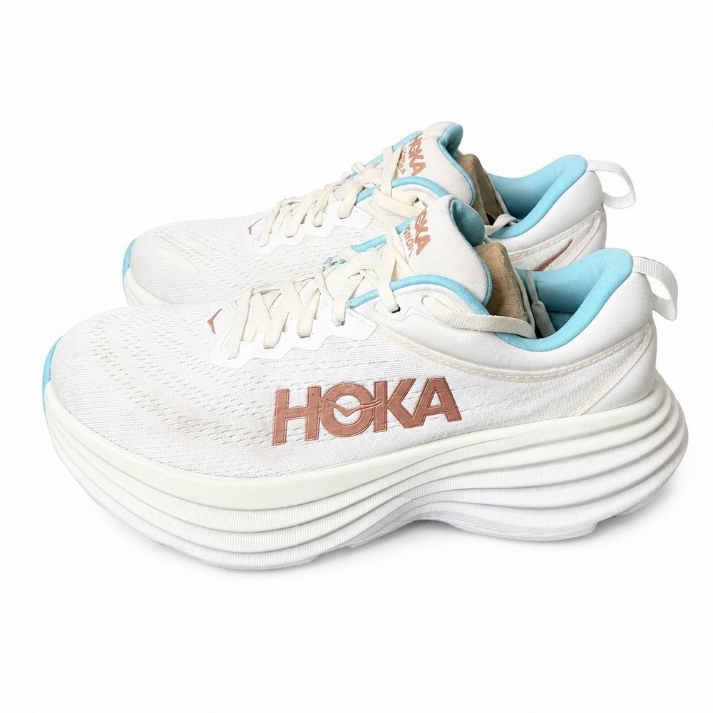 HOKA Bondi 8 Frost Rose Gold 1127952-FTRS Women's 7.5 B Running Shoes